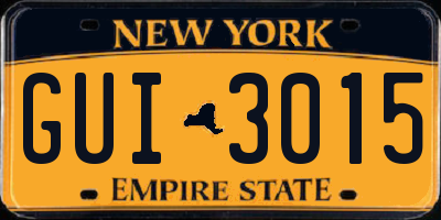 NY license plate GUI3015