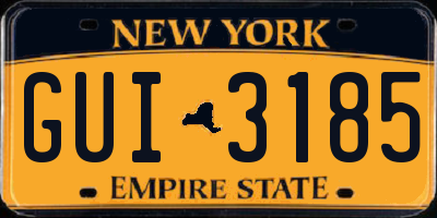 NY license plate GUI3185