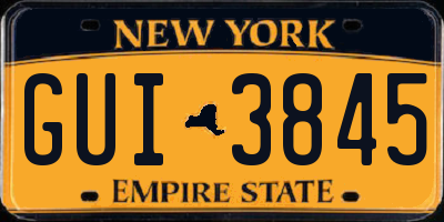 NY license plate GUI3845