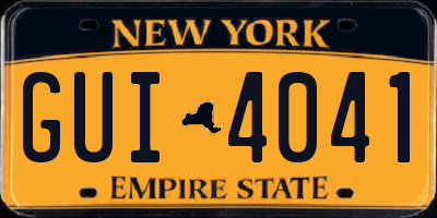 NY license plate GUI4041