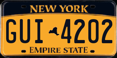 NY license plate GUI4202