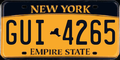 NY license plate GUI4265