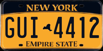 NY license plate GUI4412
