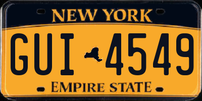 NY license plate GUI4549