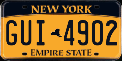 NY license plate GUI4902