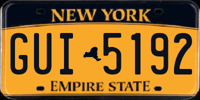 NY license plate GUI5192