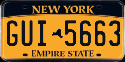 NY license plate GUI5663