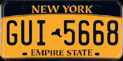 NY license plate GUI5668