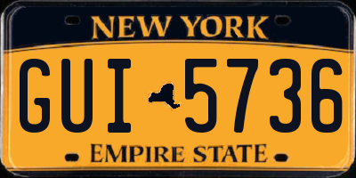 NY license plate GUI5736