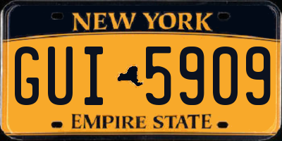 NY license plate GUI5909