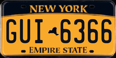 NY license plate GUI6366