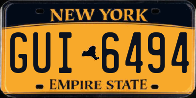NY license plate GUI6494