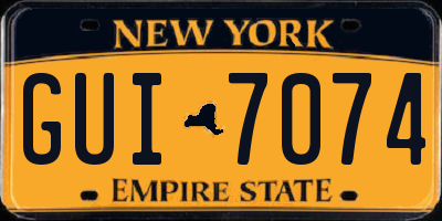 NY license plate GUI7074