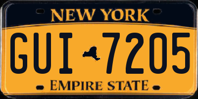 NY license plate GUI7205