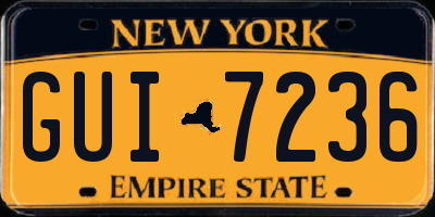 NY license plate GUI7236