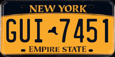 NY license plate GUI7451