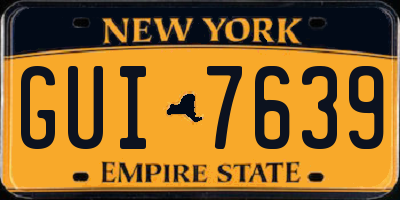 NY license plate GUI7639