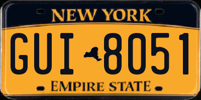 NY license plate GUI8051