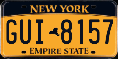 NY license plate GUI8157