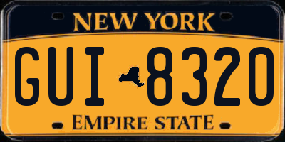 NY license plate GUI8320