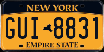 NY license plate GUI8831
