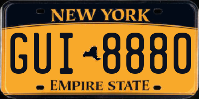 NY license plate GUI8880