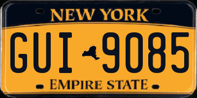 NY license plate GUI9085