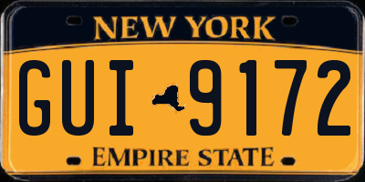 NY license plate GUI9172