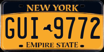 NY license plate GUI9772