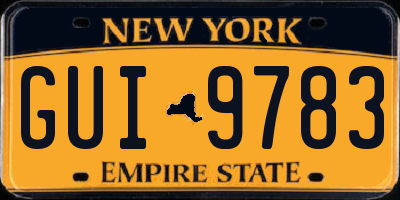 NY license plate GUI9783