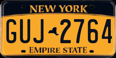 NY license plate GUJ2764