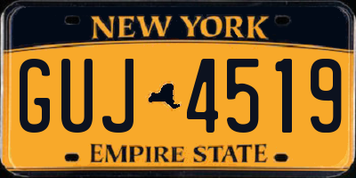 NY license plate GUJ4519