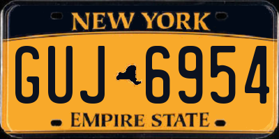 NY license plate GUJ6954