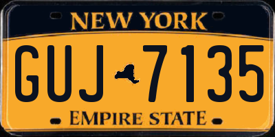 NY license plate GUJ7135