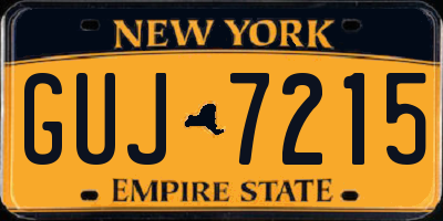 NY license plate GUJ7215