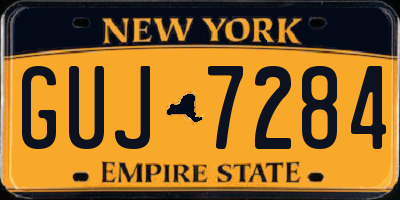 NY license plate GUJ7284