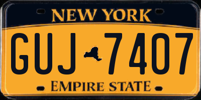 NY license plate GUJ7407