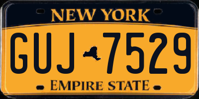 NY license plate GUJ7529