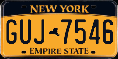 NY license plate GUJ7546