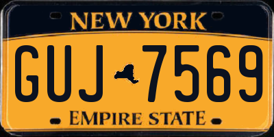 NY license plate GUJ7569