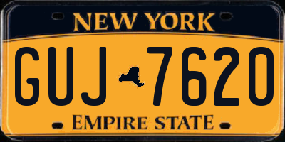 NY license plate GUJ7620