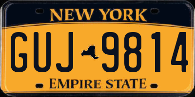 NY license plate GUJ9814