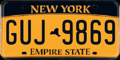 NY license plate GUJ9869