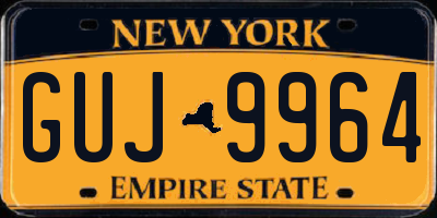 NY license plate GUJ9964