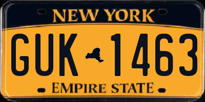 NY license plate GUK1463