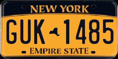 NY license plate GUK1485