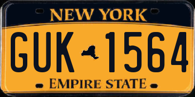 NY license plate GUK1564