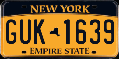 NY license plate GUK1639