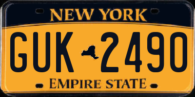 NY license plate GUK2490