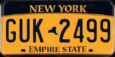 NY license plate GUK2499
